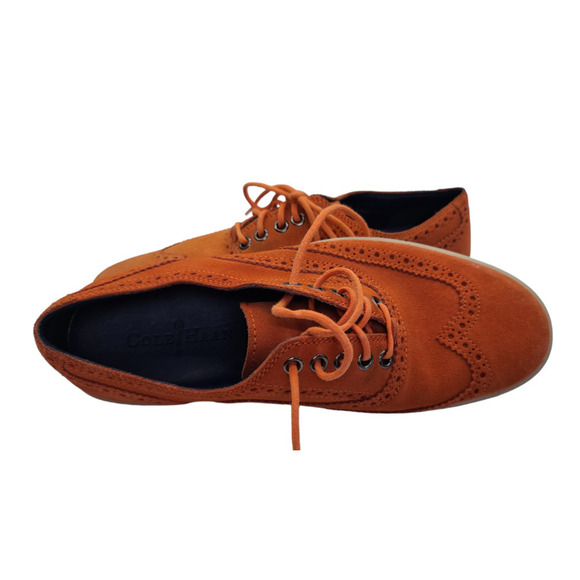 Cole Haan Bergen Wingtip Orange Suede Oxfords Style Sneakers Men's 8.5M - Picture 9 of 9